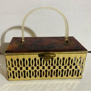 Vintage lucite and metal handbag